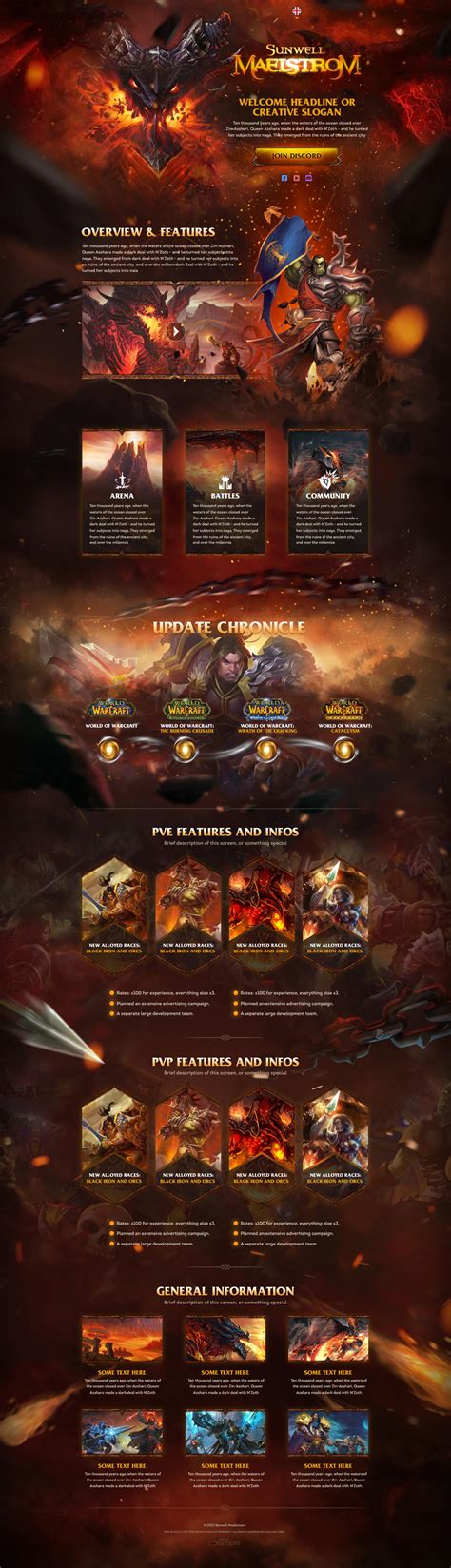 World of Warcraft Landing Page .